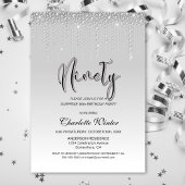 Glamouröse Silver Diamonds Überraschung 90. Geburt Einladung