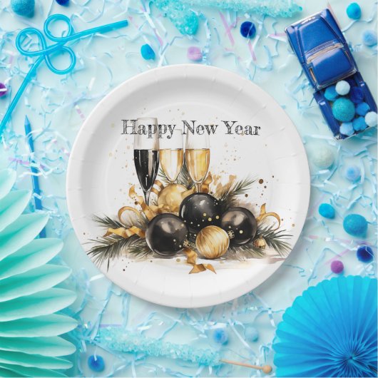 🍾 🎉 glamouröse Silvester-Party-Teller 🥂 ✨ Pappteller (Party)