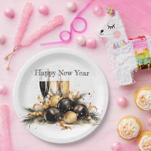 🍾 🎉 glamouröse Silvester-Party-Teller 🥂 ✨ Pappteller (Party)