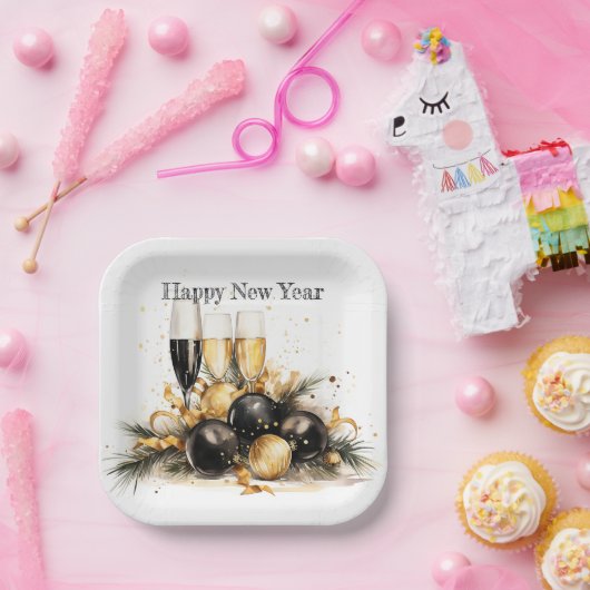 🍾 🎉 glamouröse Silvester-Party-Teller 🥂 ✨ Pappteller (Party)