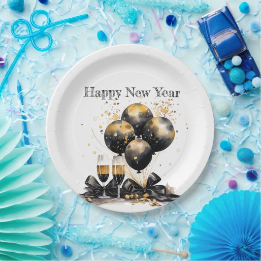 🍾 🎉 glamouröse Silvester-Party-Teller 🥂 ✨ Pappteller (Party)