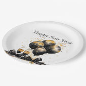 🍾 🎉 glamouröse Silvester-Party-Teller 🥂 ✨ Pappteller (Schrägansicht)