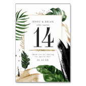 Glamouröse Sommergärten Hochzeitsfeier Tischnummer (Vorderseite)