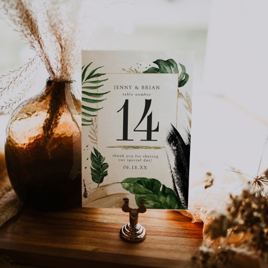 Glamouröse Sommergärten Hochzeitsfeier Tischnummer