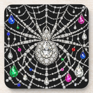 Glamouröse Spinne mit Diamantdesign verziert Getränkeuntersetzer