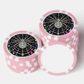 Glamouröse Spinne mit Diamantdesign verziert Pokerchips (Stapel)