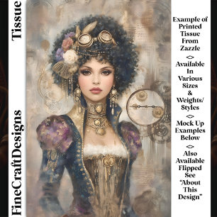 Glamouröse Steampunk-Frau DM2R Decoupage Seidenpapier