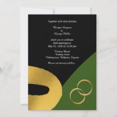 Glamouröse trifarbige Ringehe Einladung (Vorderseite)