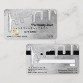 Glamouröse Tropfen von Silberdick-Glitzer geben Kr Visitenkarte (Vorne/Hinten)