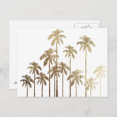 Glamouröse tropische Palmen aus Gold auf Weiß Postkarte (Vorne/Hinten)