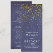 Glamouröse Vintage-Gold-Konfetti-Hochzeitsprogramm Programm (Vorne/Hinten)