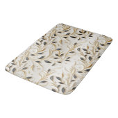 Glamouröse, weiße Gold- und Schwarzwaldmuster Badematte (Schrägansicht)