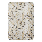 Glamouröse, weiße Gold- und Schwarzwaldmuster Badematte (Vorderseite Vertikal)