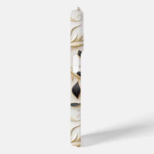 Glamouröse, weiße Gold- und Schwarzwaldmuster Case-Mate iPhone Hülle (Rückseite / Rechts)