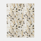 Glamouröse, weiße Gold- und Schwarzwaldmuster Fleecedecke (Vorderseite)