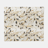 Glamouröse, weiße Gold- und Schwarzwaldmuster Fleecedecke (Vorderseite (Horizontal))