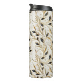 Glamouröse, weiße Gold- und Schwarzwaldmuster Thermosbecher (Nach rechts gedreht)