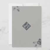 Glamouröse, weiße und pfirsichblütige Peonings Einladung (Rückseite)