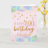 Glamouröser 100. Geburtstags-Gold-Glitzer Karte (Gelbe Blume)