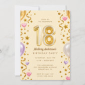 Glamouröser 18. Geburtstag Einladung (Vorderseite)