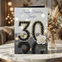 Glamouröser 30. Geburtstag Schwarze Diamanten Weiß