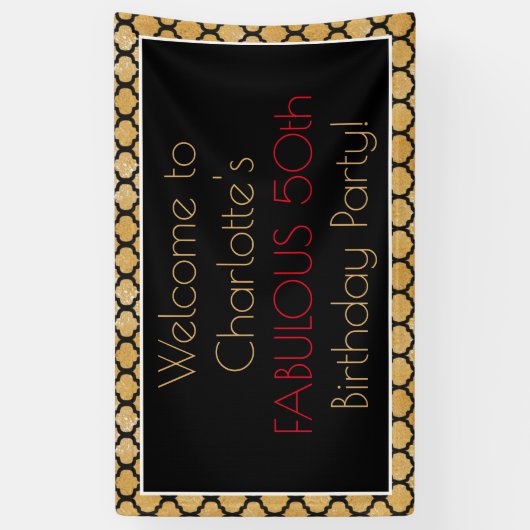 Glamouröser 50. Geburtstag Banner (Vertikal)