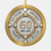 Glamouröser 50. Hochzeitstag Keramik Ornament (Vorne)