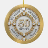 Glamouröser 50. Hochzeitstag Keramik Ornament (Hinten)