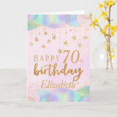 Glamouröser 70. Geburtstags-Gold-Glitzer Karte (Gelbe Blume)