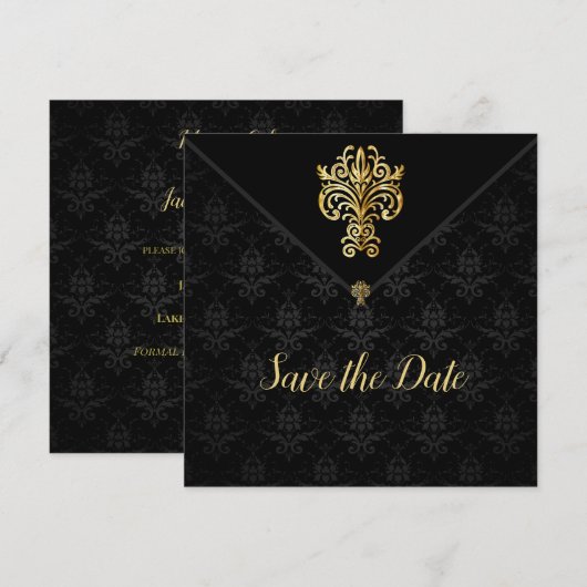 Glamouröser Abend Save the Date (Vorne/Hinten)