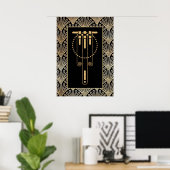 Glamouröser Art Deco Poster. Poster (Heimbüro)
