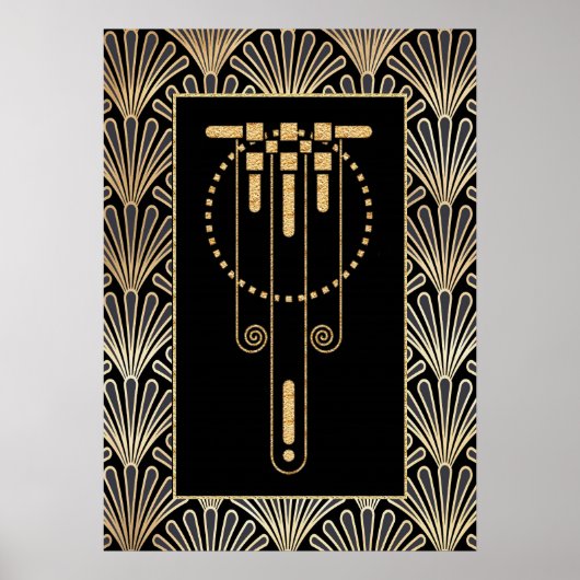 Glamouröser Art Deco Poster. Poster (Vorne)