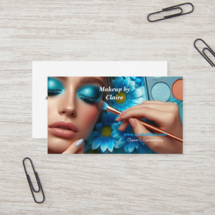 Glamouröser blauer Lidschatten-Make-up  Visitenkarte