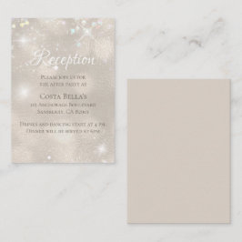 Glamouröser Champagner-Glitzer Hochzeitsempfang Begleitkarte