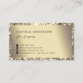 Glamouröser Champagner Gold Glitzer Luxus Visitenkarte (Rückseite)