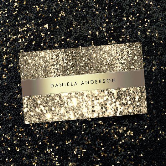 Glamouröser Champagner Gold Glitzer Luxus Visitenkarte