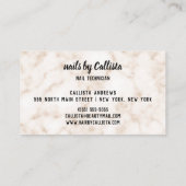 Glamouröser Chic Gold Glitzer Marmorhügel Technike Visitenkarte (Rückseite)