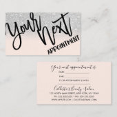 Glamouröser Chic Silver Glitzer Pink Modern Terminkarte (Vorne/Hinten)