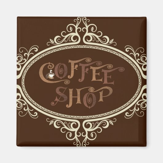 glamouröser Coffee Shop Magnet (Vorne)