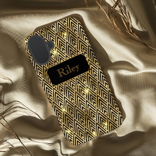 Glamouröser Deko aus Gold und Schwarz Case-Mate iPhone Hülle