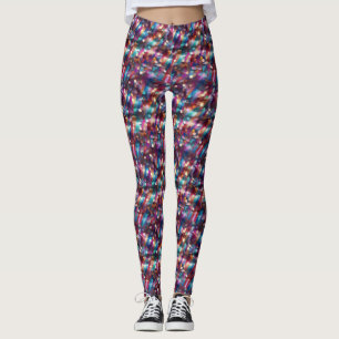 Glamouröser Farbiger Glitzernder Funkelnder Schimm Leggings