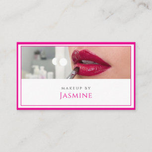Glamouröser, fetter Fuchsia-Gold-QR-Code-Makeup-Ar Visitenkarte