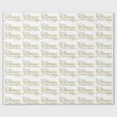 Glamouröser Glitzer 50. Hochzeitsszenario Geschenkpapier (Flach)