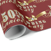 Glamouröser Glitzer 50. Hochzeitsszenario Geschenkpapier (Rolleneckpunkt)