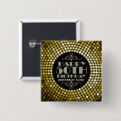 Glamouröser Glitzer Happy 50. Geburtstag 2 Button (Vorne & Hinten)