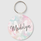 Glamouröser Glitzer Rosa Hübsches Muster Schlüsselanhänger (Rückseite)