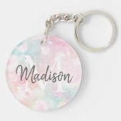 Glamouröser Glitzer Rosa Hübsches Muster Schlüsselanhänger (Rückseite)