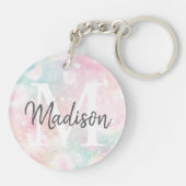 Glamouröser Glitzer Rosa Hübsches Muster Schlüsselanhänger (Rückseite)