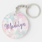 Glamouröser Glitzer Rosa Hübsches Muster Schlüsselanhänger (Rückseite)