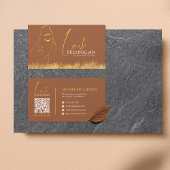 Glamouröser Gold- und Brauner Wimpern-Tech-QR-Code Visitenkarte